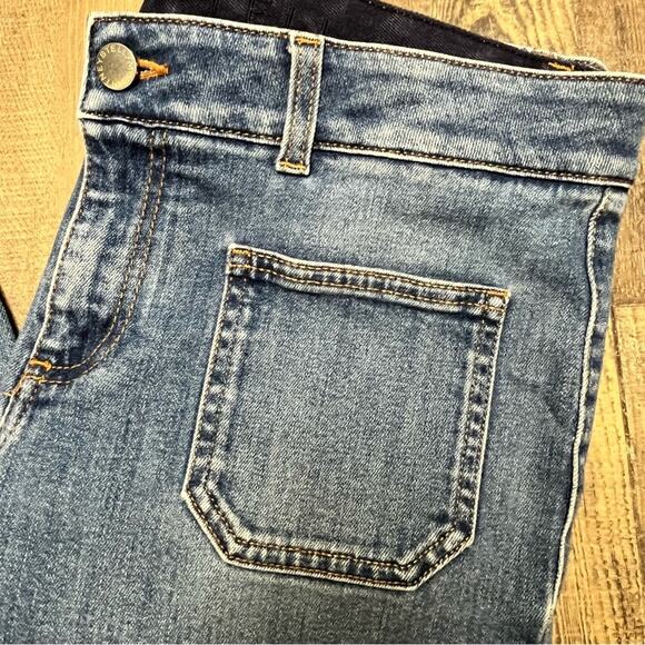 Stella McCartney Flare Jeans Chic Quiet Luxury Raw Hem Italy Women's Size 31 - Picture 3 of 9